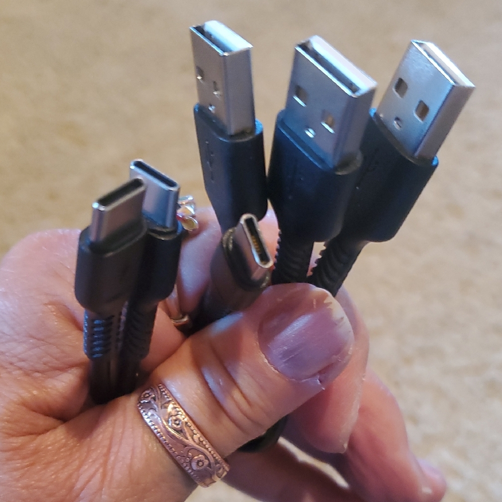 Black USB-A and USB-C Cables
